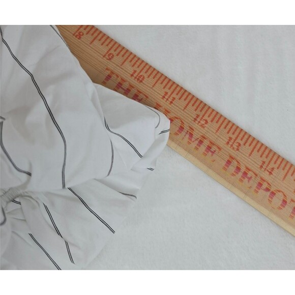 Madewell Shirred Bubble-Sleeve Button Up Shirt Women XXS Stripped White Cotton - Picture 8 of 11